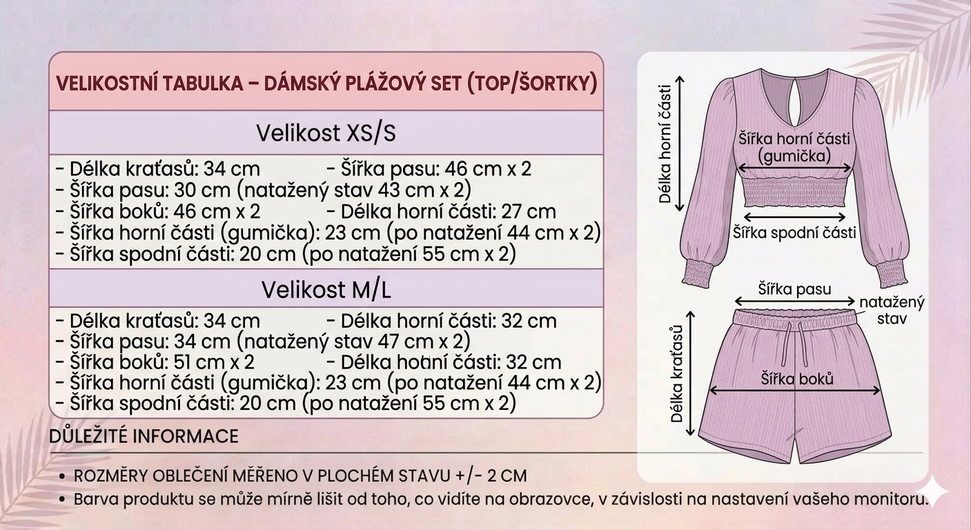 Plážový set top + šortky